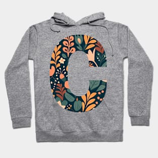 Whimsical Floral Letter C Hoodie